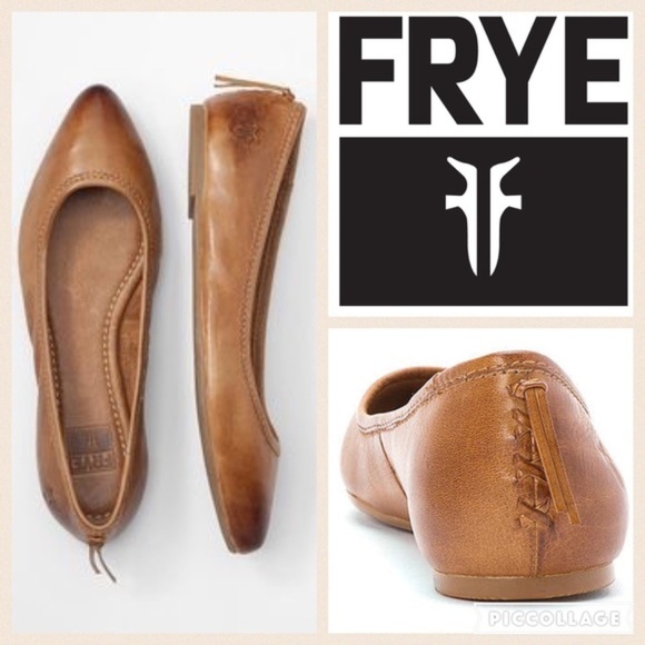 Frye Shoes - FRYE Regina Leather Ballet Flats in Cognac